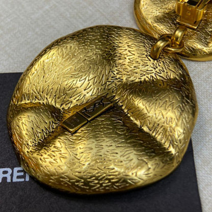 Saint Laurent Structured Abstract Disc Drop Earrings,