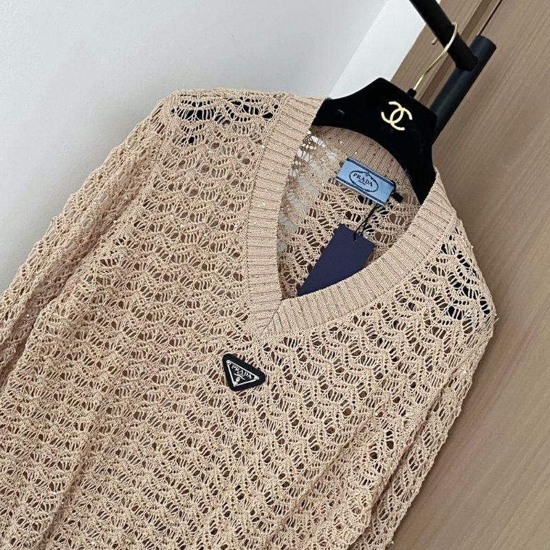 Prada open-knit V-neck sweater