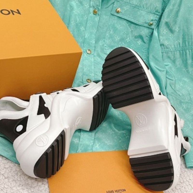 Louis Vuitton LV Archlight Sneakers in a white, black, and brown