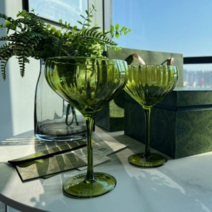 Gucci green-tinted glassware,
