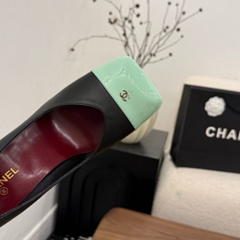 Chanel Lambskin and Patent Calfskin Cap-Toe Pumps,