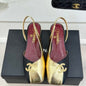 Chanel Square Toe CC Slingback Flats.