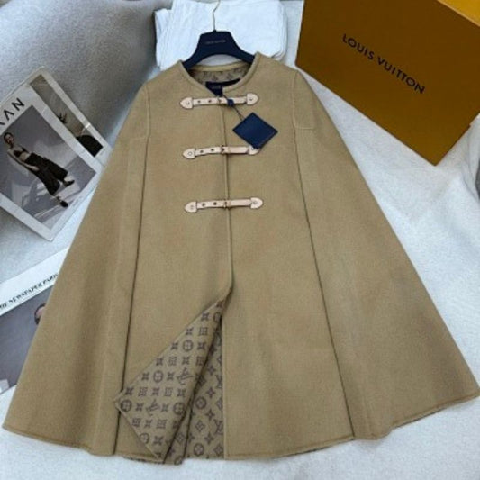 Louis Vuitton Button-Up Cape Coat.