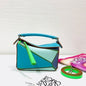 Loewe Puzzle Mini Bag in a multi-toned blue and green