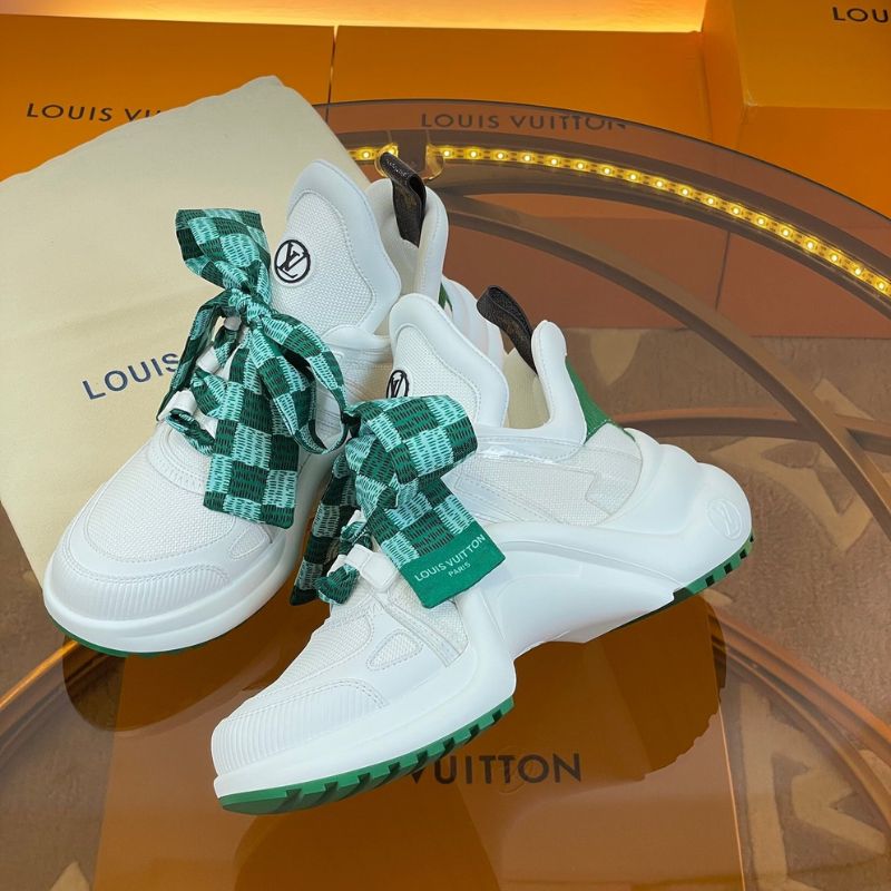 Louis Vuitton Archlight White with Green Monogram Ribbon sneakers