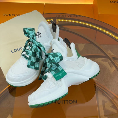 Louis Vuitton Archlight White with Green Monogram Ribbon sneakers