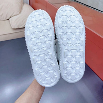 Miu Miu "Denim" sneakers with a thick, ribbed platform sole