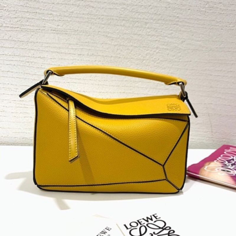 Loewe Puzzle Bag in a vibrant yellow
