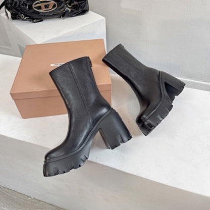 Prada Lug-Sole Leather Chelsea Boots,