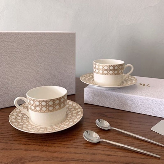 Dior's Maison collection Cannage Montaigne Tea Cups and Saucers.