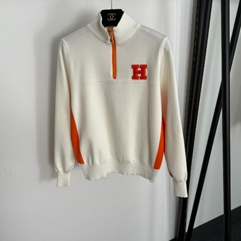 Hermès  white knit sweater and midi skirt set