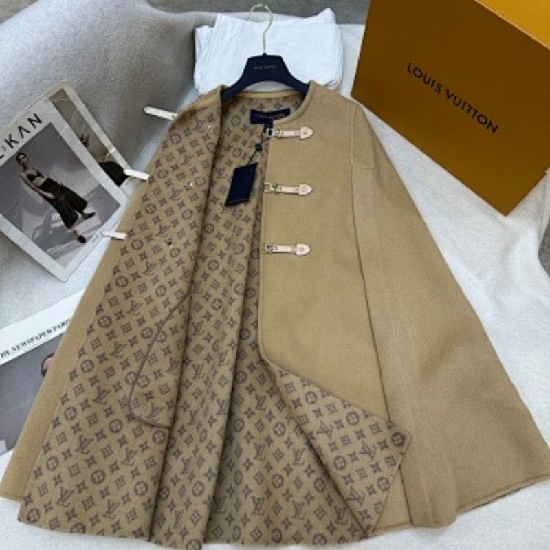 Louis Vuitton Button-Up Cape Coat.