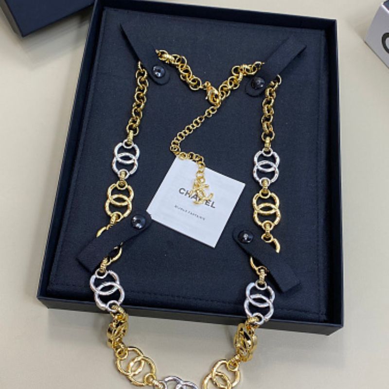 Chanel Interlocking CC Round-Link Chain Necklace