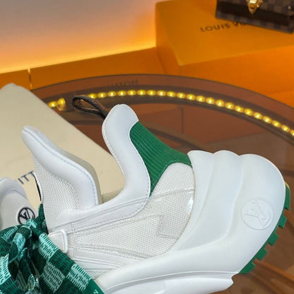 Louis Vuitton Archlight White with Green Monogram Ribbon sneakers