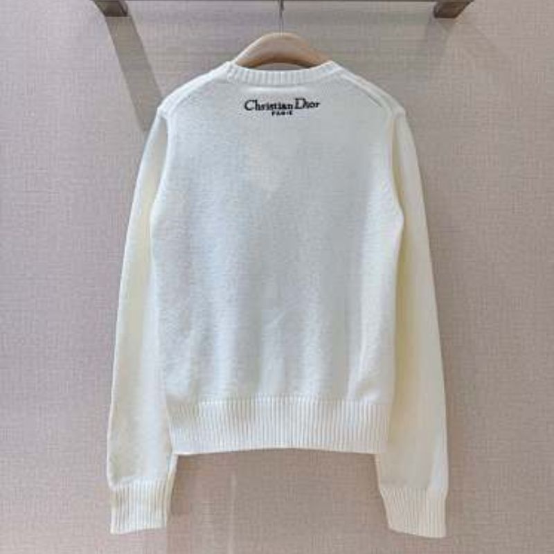 Dior embroidered sweater in ecru cashmere and wool