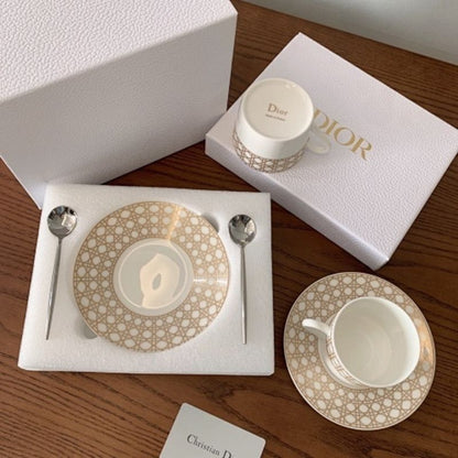 Dior's Maison collection Cannage Montaigne Tea Cups and Saucers.