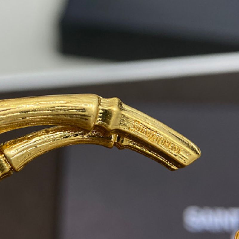 Saint Laurent Double Bamboo Hoop Earrings
