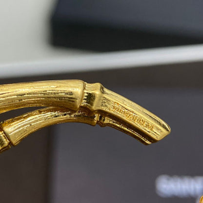 Saint Laurent Double Bamboo Hoop Earrings