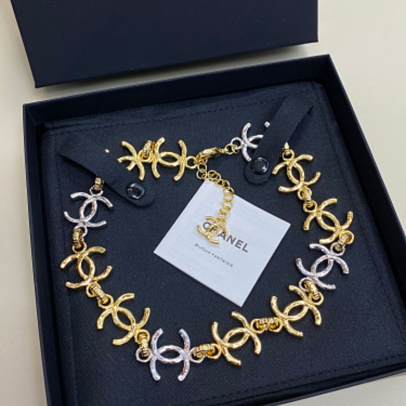 Chanel Interlocking CC Round-Link Chain Necklace