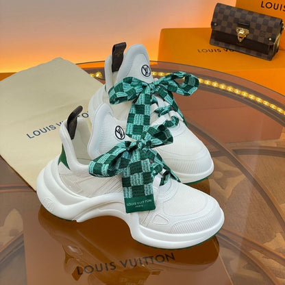 Louis Vuitton Archlight White with Green Monogram Ribbon sneakers
