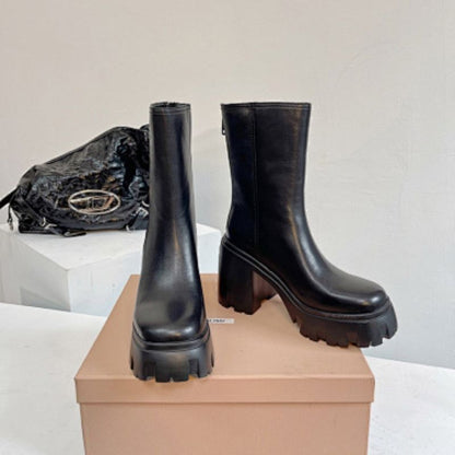 Prada Lug-Sole Leather Chelsea Boots,
