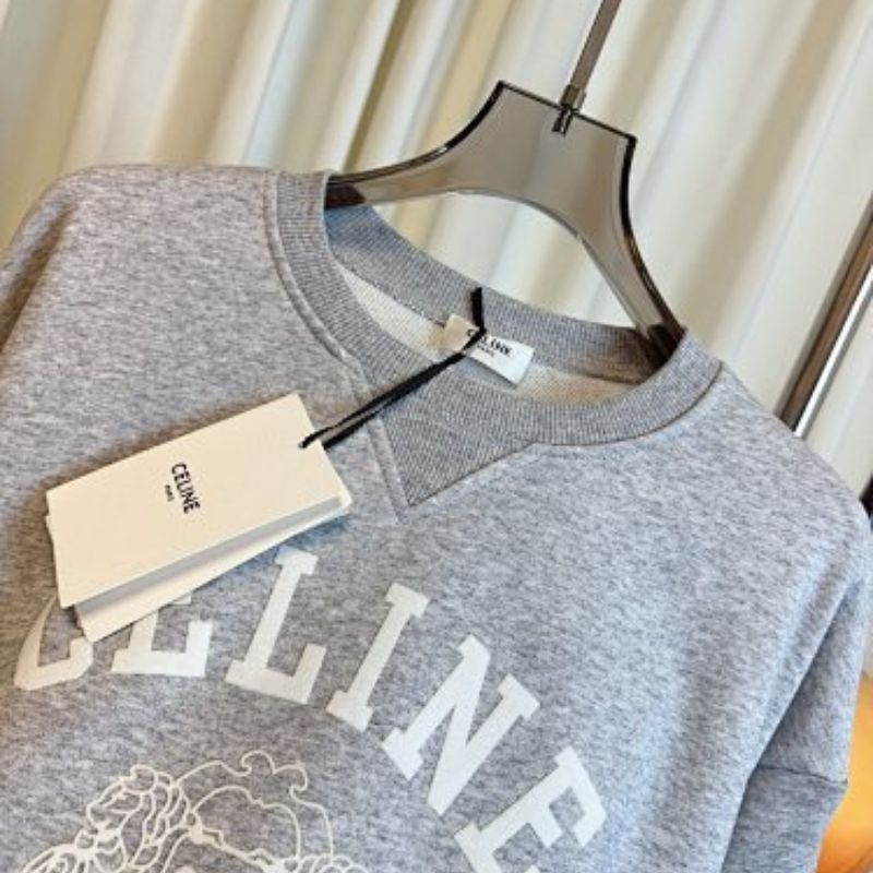 Celine Blason Oversize or Loose Sweatshirt in Cotton Fleece,