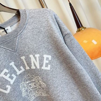 Celine Blason Oversize or Loose Sweatshirt in Cotton Fleece,