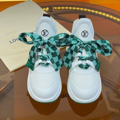 Louis Vuitton Archlight White with Green Monogram Ribbon sneakers