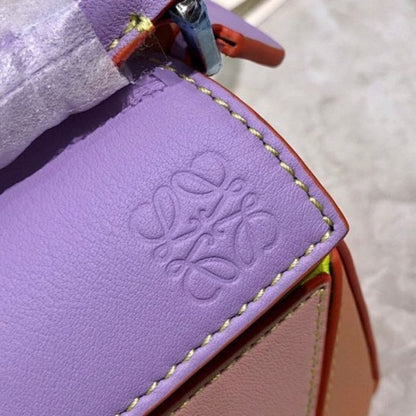 Loewe Puzzle Mini Bag  orange, purple, and pink panels
