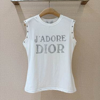 Dior "J'adore Dior" slogan top with silver hardware