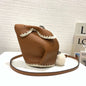Loewe Mini Bunny Bag in a tan/brown calfskin leather,