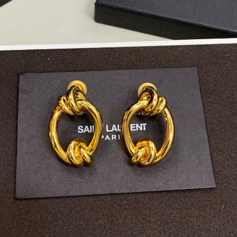 Saint Laurent Knotted Doorknocker Earrings