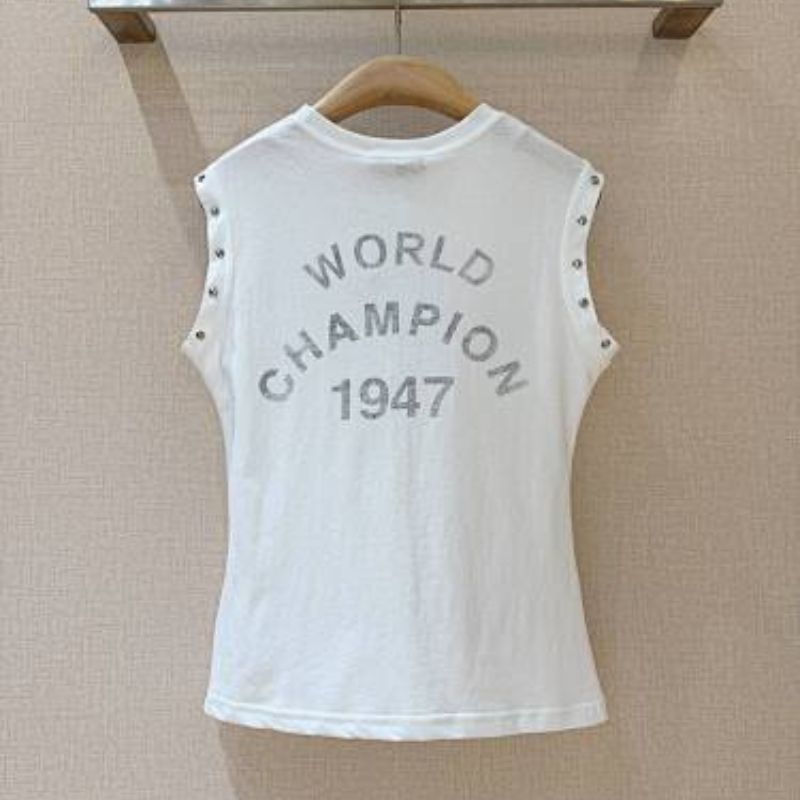 Dior "J'adore Dior" slogan top with silver hardware