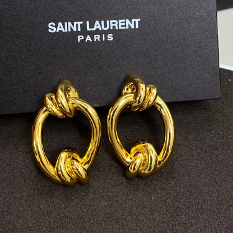 Saint Laurent Knotted Doorknocker Earrings