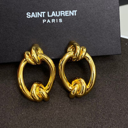 Saint Laurent Knotted Doorknocker Earrings