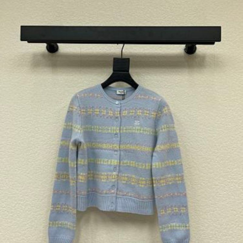 Celine cropped cardigan in Triomphe Fair Isle wool.