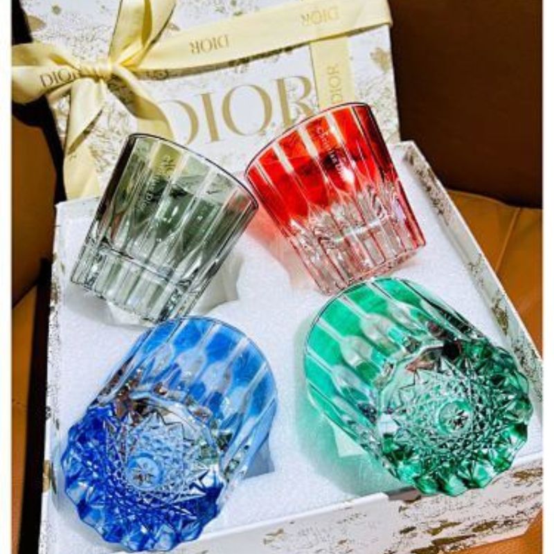 Dior Maison Cannage Colored Crystal Water Glasses,