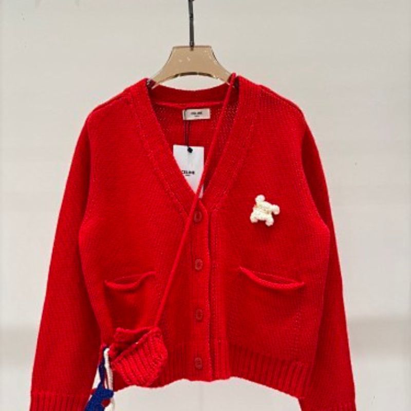 Celine V-neck cardigan in light grey