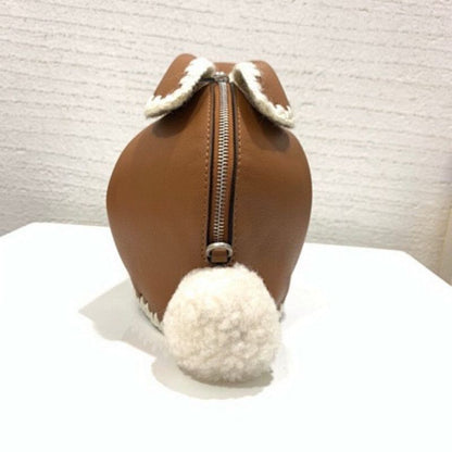 Loewe Mini Bunny Bag in a tan/brown calfskin leather,
