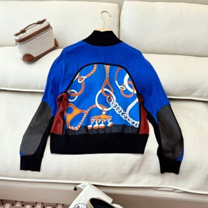 Hermès "Cliquetis Finesse Multicolore" twillaine cardigan.