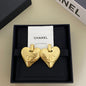 Chanel Puffy Heart CC Logo Clip-On Earrings