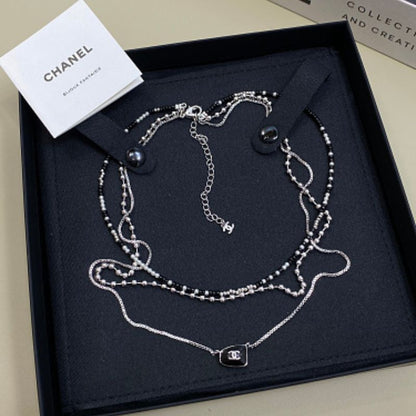 Chanel Beaded Triple-Layer Choker Necklace
