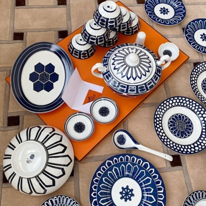 Bleus d'Ailleurs service by Hermès