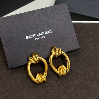 Saint Laurent Knotted Doorknocker Earrings