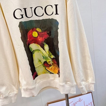 Gucci cotton-jersey sweatshirt with an artistic animal graphic print