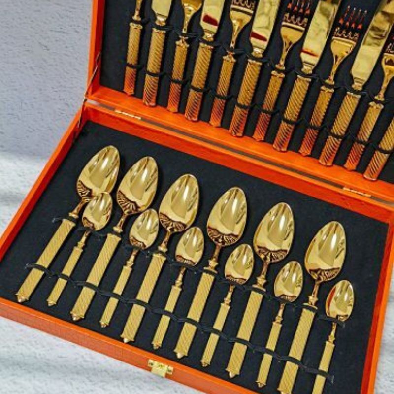 Hermès 24-piece Gold-Plated Cutlery Set,