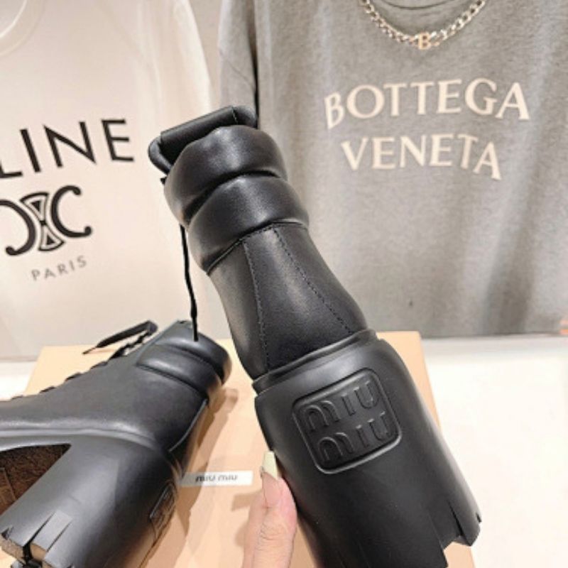 Miu Miu Nappa Leather Laced Booties