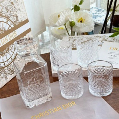 Christian Dior-inspired crystal whiskey set