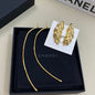 Chanel textured wheat ear (Blé) earrings with detachable long wire drop extensions,