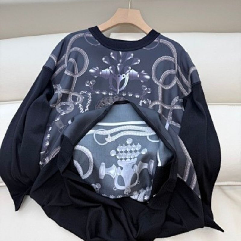 Hermès black long-sleeved midi dress